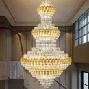 Luxury gold and clear crystal chandelier living room light