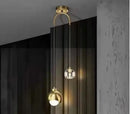 Luxury gold and crystal glass ball pendant light for living room