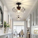 Luxury gold & black crystal pendant light dining room chandelier