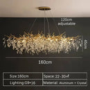Luxury gold branch crystal pendant chandelier dining room light