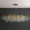 Luxury gold branch crystal pendant chandelier dining room light