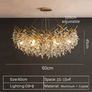 Luxury gold branch crystal pendant chandelier dining room light