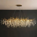 Luxury gold branch crystal pendant chandelier dining room light