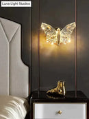 Luxury gold butterfly wall lamp for bedroom lighting
