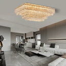 Luxury gold & clear crystal round ceiling lamp dining room chandelier