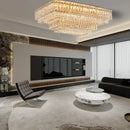 Luxury gold & clear crystal round ceiling lamp dining room chandelier