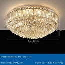 Luxury gold & clear crystal round ceiling lamp dining room chandelier
