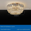 Luxury gold & clear crystal round ceiling lamp dining room chandelier