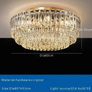 Luxury gold & clear crystal round ceiling lamp dining room chandelier
