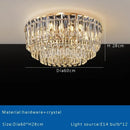 Luxury gold & clear crystal round ceiling lamp dining room chandelier