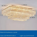 Luxury gold & clear crystal round ceiling lamp dining room chandelier