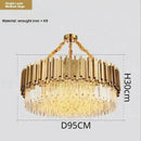 Luxury gold crystal art led ceiling chandelier living room lamp