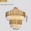 Luxury gold crystal art led ceiling chandelier living room lamp