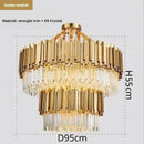 Luxury gold crystal art led ceiling chandelier living room lamp