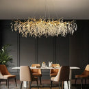 Luxury gold crystal branch led pendant dining room chandelier