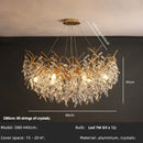 Luxury gold crystal branch led pendant dining room chandelier