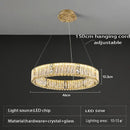 Luxury gold crystal ceiling chandelier dining room double ring led