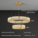 Luxury gold crystal ceiling chandelier dining room double ring led