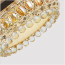 Luxury gold crystal ceiling fan light for living room