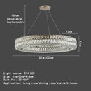 Luxury gold crystal circle pendant chandelier dining room lighting