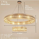 Luxury gold crystal circle pendant chandelier dining room lighting