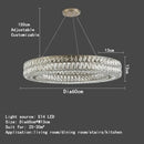 Luxury gold crystal circle pendant chandelier dining room lighting