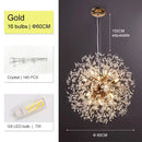 Luxury gold crystal decorbites dandelion chandelier living room light