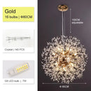 Luxury gold crystal decorbites dandelion chandelier living room light