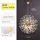 Luxury gold crystal decorbites dandelion chandelier living room light