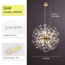Luxury gold crystal decorbites dandelion chandelier living room light