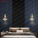 Luxury gold crystal diamond led wall sconce for bedroom lighting