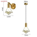 Luxury gold crystal diamond led wall sconce for bedroom lighting