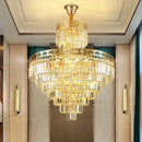 Luxury gold crystal duplex chandelier for living room crown decor