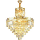 Luxury gold crystal duplex chandelier for living room crown decor