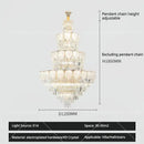 Luxury gold crystal duplex villa chandelier for living room