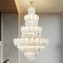 Luxury gold crystal duplex villa chandelier for living room