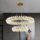 Luxury gold crystal flower chandelier living room led light