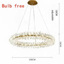 Luxury gold crystal flower chandelier living room led light
