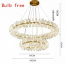 Luxury gold crystal flower chandelier living room led light