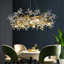 Luxury gold crystal flowers chandelier dining room tree branch light
