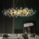 Luxury gold crystal flowers chandelier dining room tree branch light