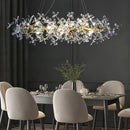 Luxury gold crystal flowers chandelier dining room tree branch light
