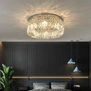 Luxury gold crystal glass round ceiling light for living room