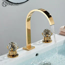 Luxury gold crystal handle basin faucet bathroom arched mixer