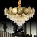 Luxury gold crystal led ceiling chandelier for living room