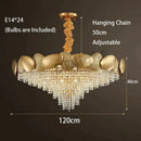 Luxury gold crystal led ceiling chandelier for living room