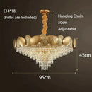 Luxury gold crystal led ceiling chandelier for living room
