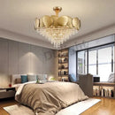 Luxury gold crystal led ceiling chandelier for living room