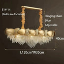 Luxury gold crystal led ceiling chandelier for living room