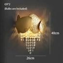 Luxury gold crystal led ceiling chandelier for living room